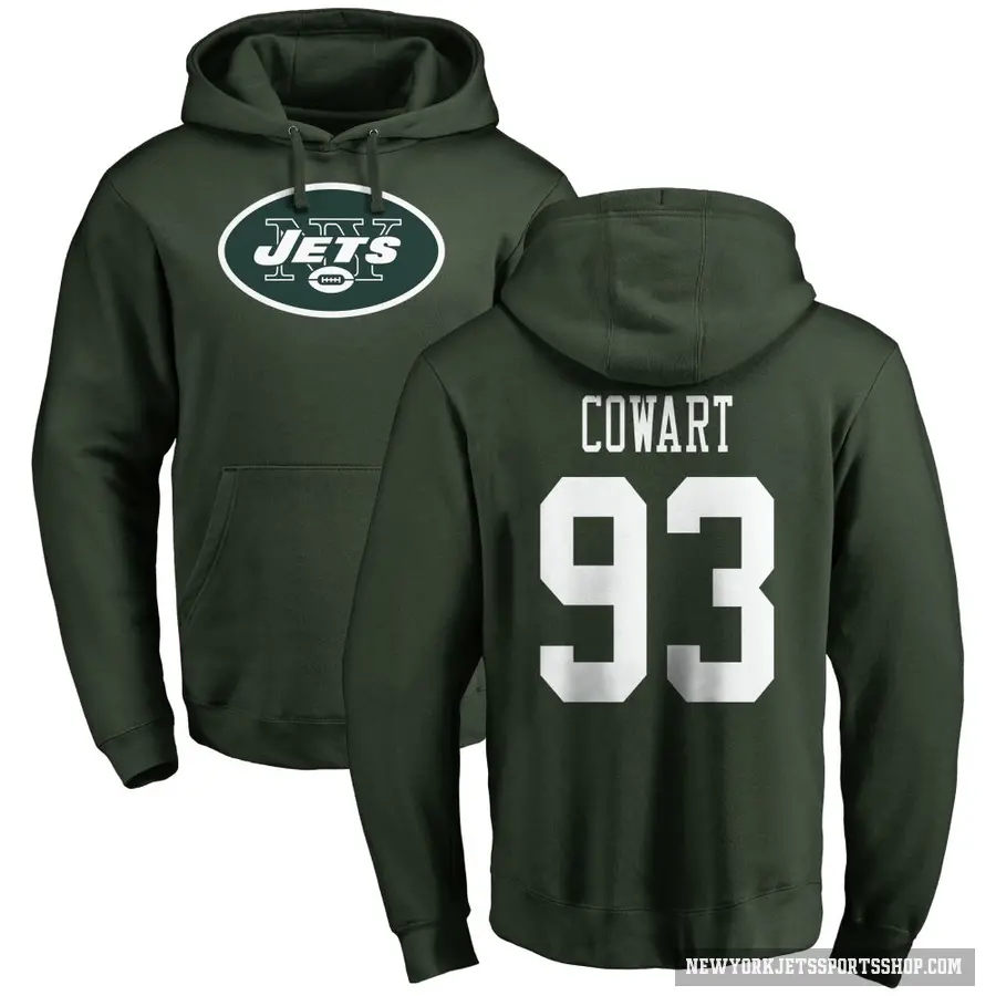 Youth ＃93 Byron Cowart New York Jets Green Pro Line Logo Pullover Hoodie