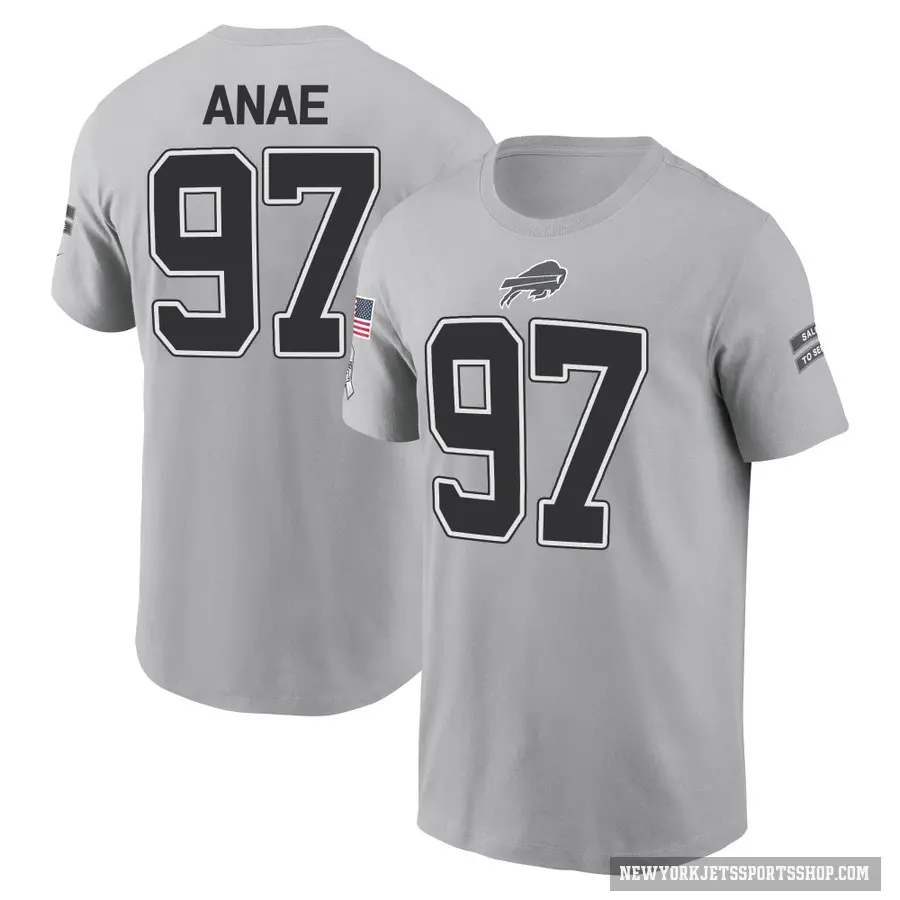 Youth ＃97 Bradlee Anae New York Jets Gray 2024 Salute to Service T-Shirt